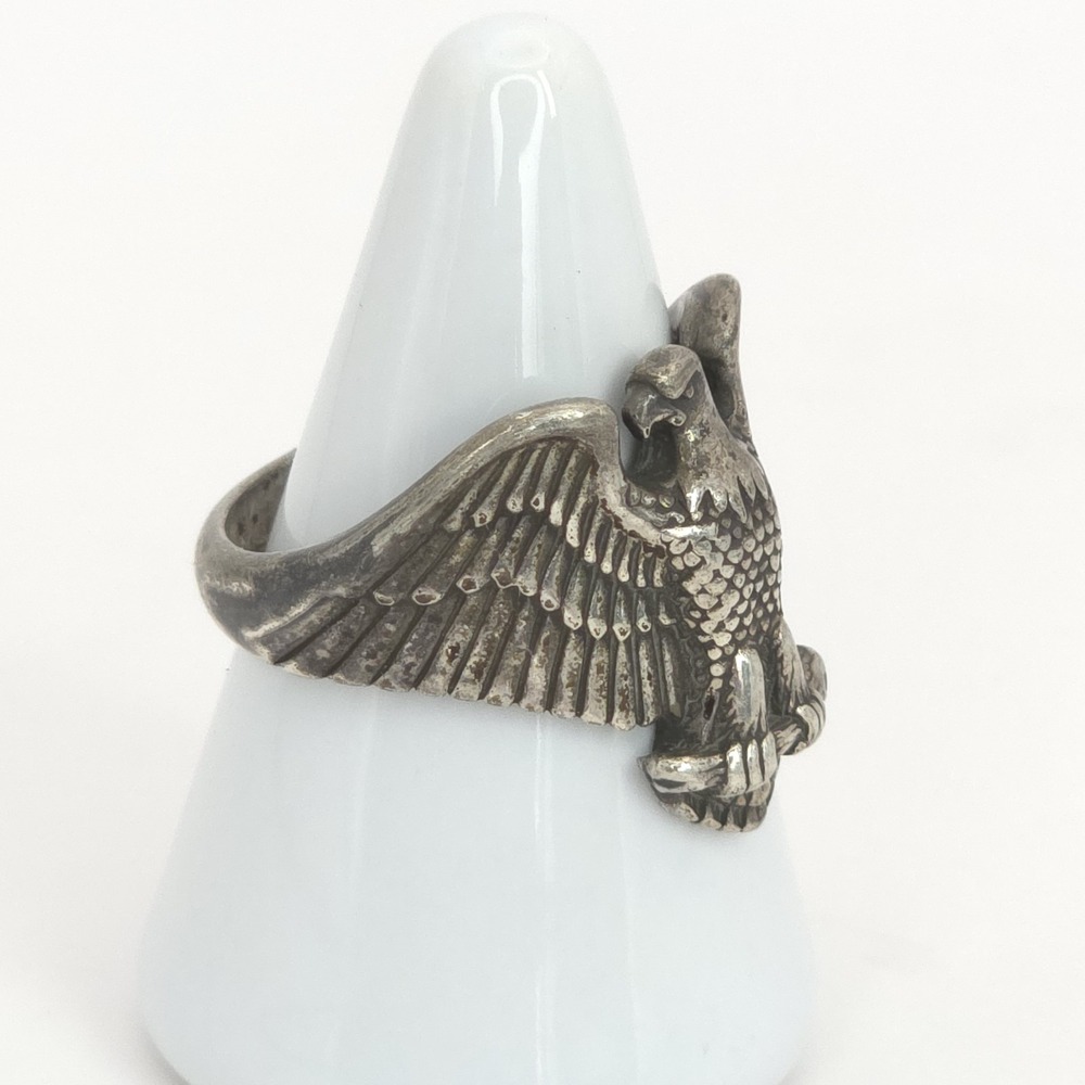 Navajo Sterling Silver 3D Large Bald Eagle Band Ring Sz‎ 11.75 12g Patriotic 925 - Picture 9 of 16
